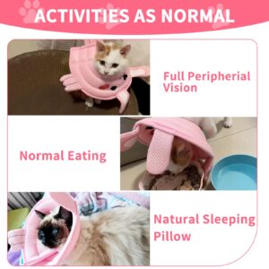 Cat Cone Collar Soft, Cute Cat Recovery Collar, Comfortable Cat Neck Cone for Wound Healing, Protective Pet Elizabethan Collar for Kitten Cat, Not Block Vision