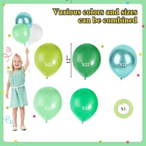 MCPINKY Green Balloons 12 Inches, 110PCS Light Green Large Latex Balloons with Ribbon for Birthday Baby Shower Christmas Green Jungle Forest Themed Party Decorations