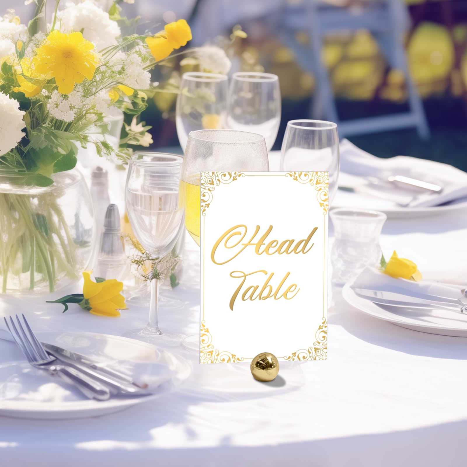 Gold Wedding Table Numbers 1-30 - Double Sided Gold Foil Table Number Cards 4x6 Inch with Head & Gift Table - Restaurant Table Numbers - Gold Table Numbers for Wedding Reception Table Signs