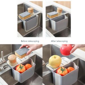 BIGJJIN Dry and Wet Separation Trash Can, Kitchen Trash Can for Counter Top Or Under Sink, Collapsible Separation Hanging Telescopic Trash Can