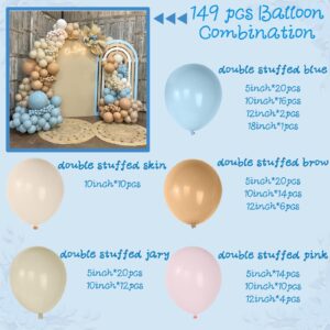 GDSTARS Dusty Baby Blue Balloon Arch Garland Kit 149Pcs Baby Blue Sand Dusty Balloons for Men Boy Baby Shower Bridal Shower Birthday Party Decorations