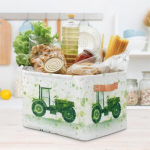 Tractor Foldable Storage Basket Cube with Handles For Child Pet Toy , Home Closets Bedrooms Fabric Collapsible Bin Organizer Box Offices Book shelf canasta para juguetes de niño