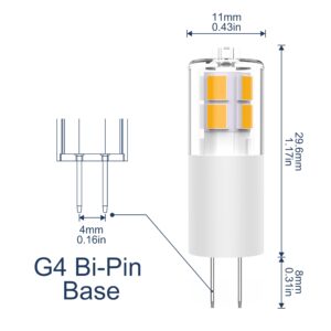 GOHDLAMP G4 LED Bulb 12V 3W Warm White - 6-Pack, Low Voltage Landscape Light Bulbs, JC Bi-Pin Base, Energy-Efficient 20W to 30W Halogen Replacement