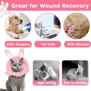 Cat Cone Collar Soft, Cute Cat Recovery Collar, Comfortable Cat Neck Cone for Wound Healing, Protective Pet Elizabethan Collar for Kitten Cat, Not Block Vision