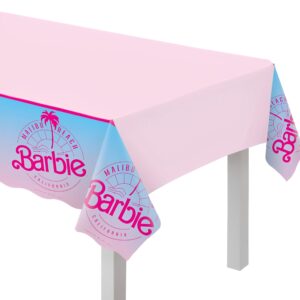 Amscan Vibrant Multicolor Plastic Malibu Barbie Table Cover - 54" x 96" (1 Pc.) - Durable & Stylish Design - Perfect for Kids' Party