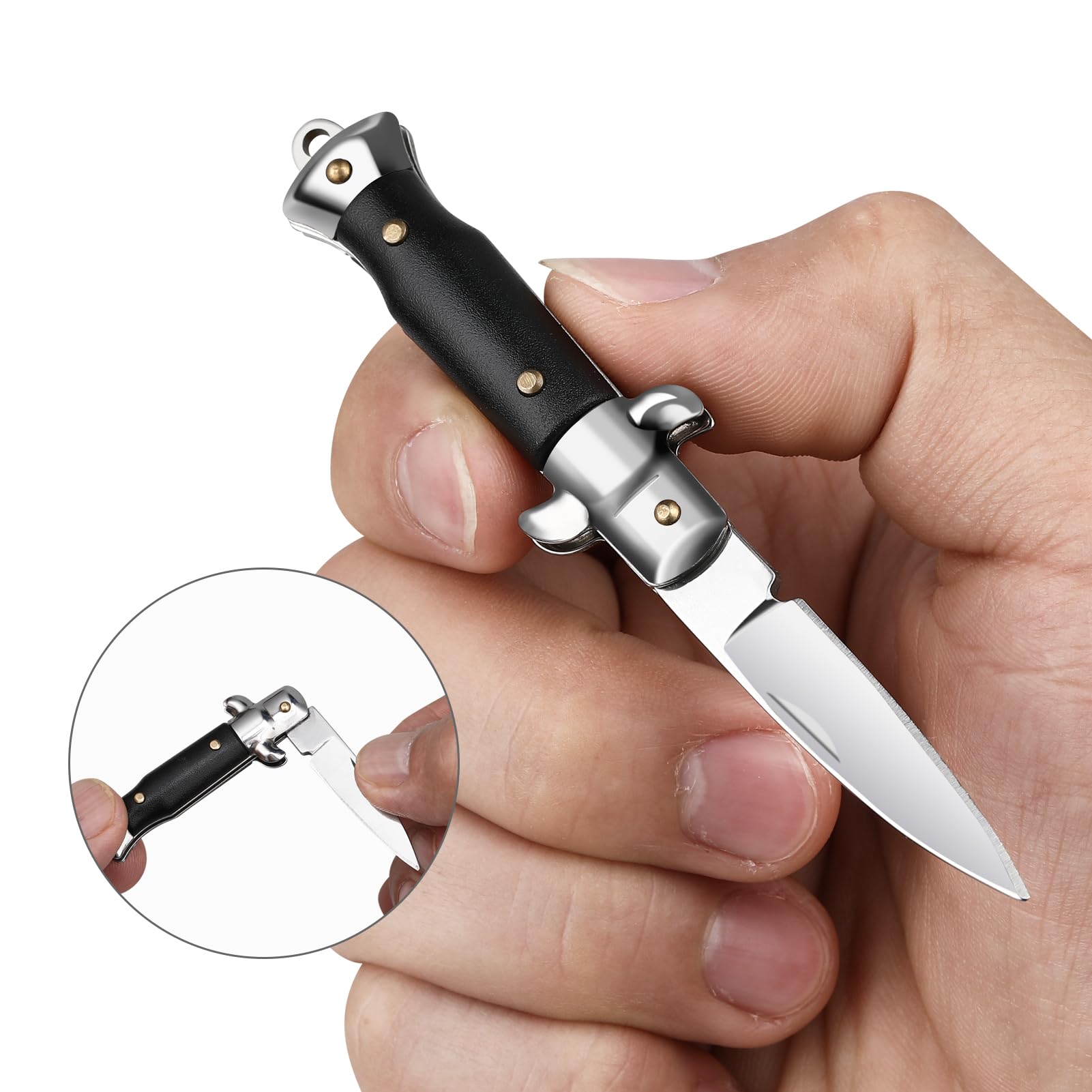 FUNBRO Small Pocket Knife, Cool Folding Knives Box Cutter, Mini EDC Knife with Unique Design, Little Tiny Knives for Every Day Carry, Small Gift for Women Men