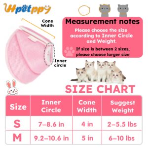 Cat Cone Collar Soft, Cute Cat Recovery Collar, Comfortable Cat Neck Cone for Wound Healing, Protective Pet Elizabethan Collar for Kitten Cat, Not Block Vision