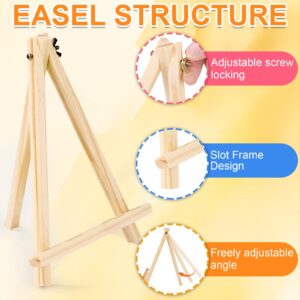 ESRICH 4 Pack 9 Inch Wood Easels, Easel Stand for Painting Canvases, Art, and Crafts, Tripod, Painting Party Easel, Kids Student Tabletop Easels for Painting, Portable Canvas Photo Picture Sign Holder