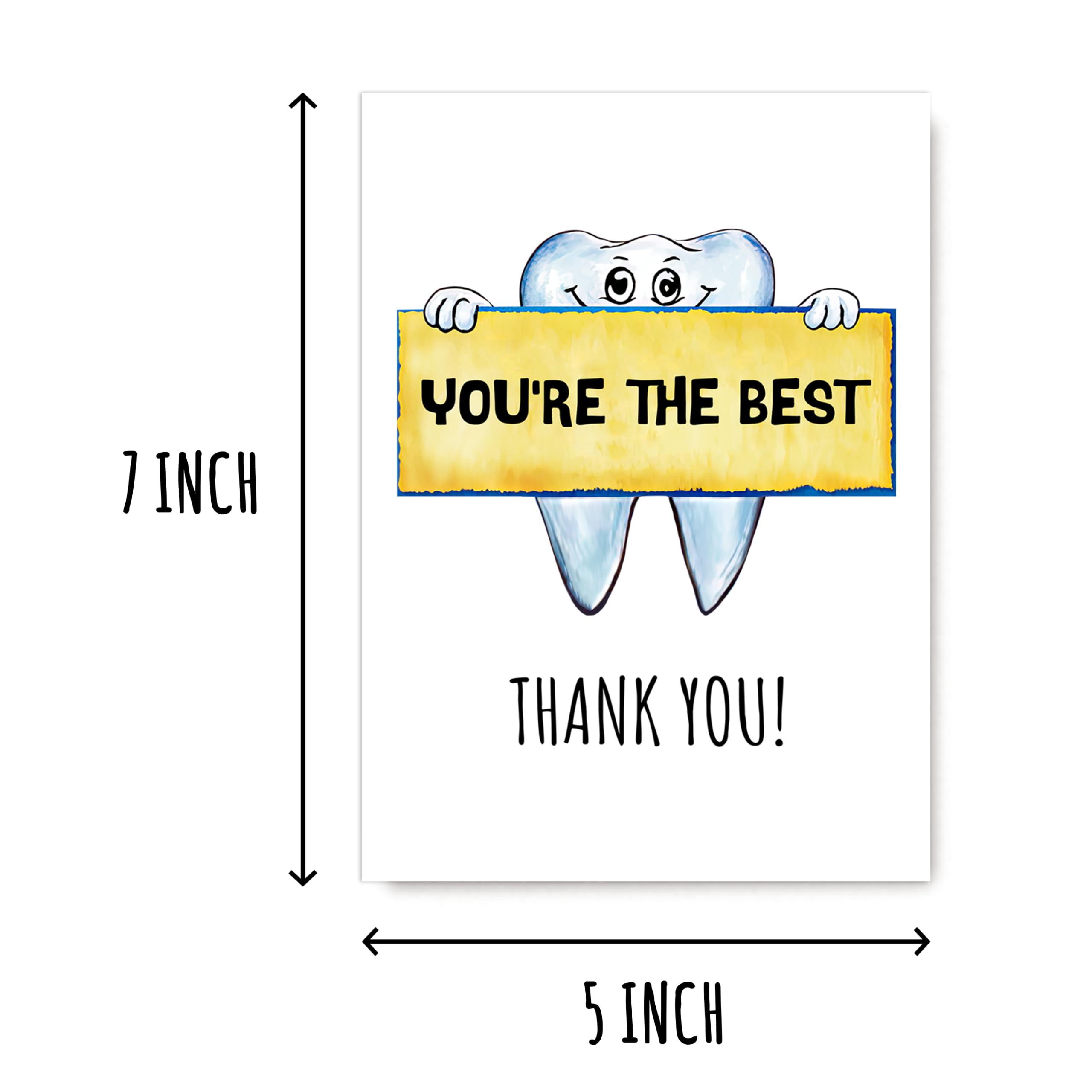 GoGiDesigns Dentist Thank You Card - You Are The Best Funny Card - Cute Tooth Card - Great Appreciation Card - Dental Thank You Card, White