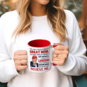 Viberty Christmas Gifts for Mom, Wife - Best Mom Ever Gifts - Mom Gifts from Daughter, Son, Kids - Birthday Gifts for Mom, New Mom - Funny Gifts Ideas For Mom - Mom Ceramic Mug 11 oz