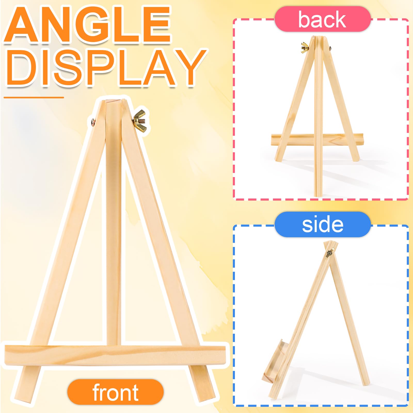 ESRICH 4 Pack 9 Inch Wood Easels, Easel Stand for Painting Canvases, Art, and Crafts, Tripod, Painting Party Easel, Kids Student Tabletop Easels for Painting, Portable Canvas Photo Picture Sign Holder