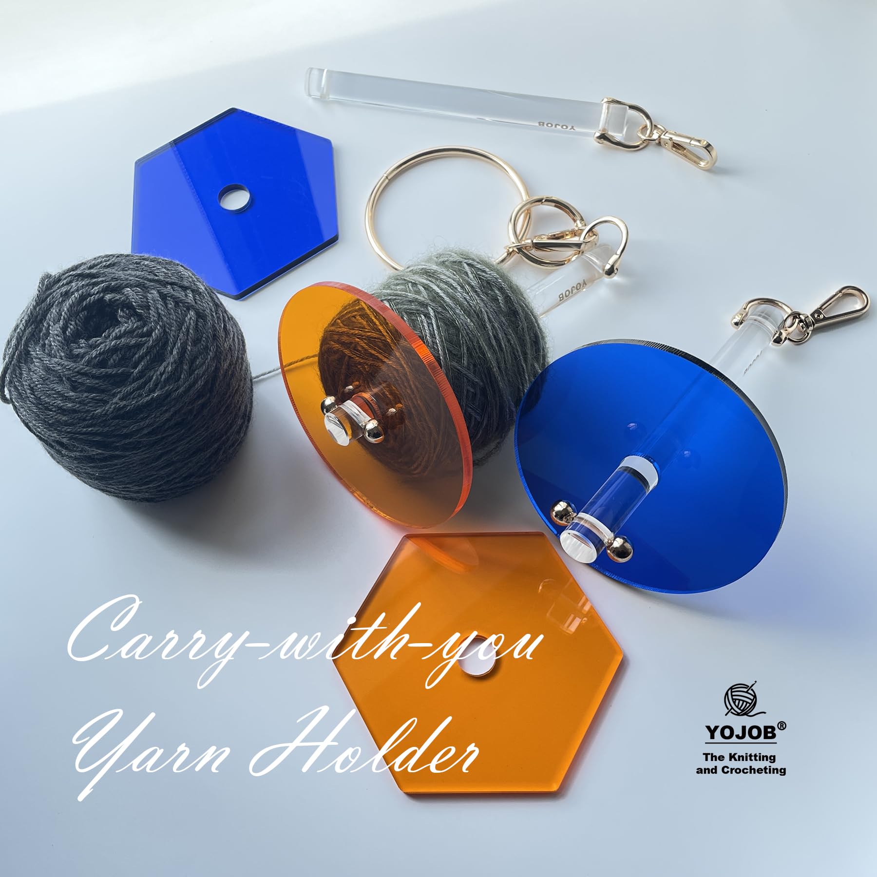 2 Pack Yarn Holder for Crocheting & Knitting, Portable Wrist Yarn Spinner for Big or Small Yarn Balls/Cake, Ideal Crochet Kit for Crafters