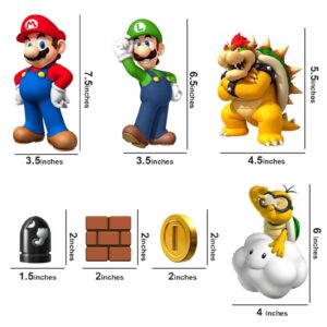 DEKOSH Super Mario Wall Decals - Complete Set of Large Mario Bros Build a Scene Peel & Stick Wall Stickers