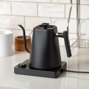 KETTLE & BLOOM Electric Gooseneck Kettle - 1 Liter, Black - Temperature Control Coffee & Tea Kettle - Perfect Pour Over, Gooseneck Electric Kettle for Precise Brewing