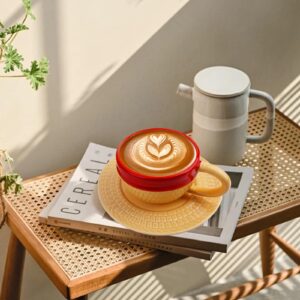 HACOCOLA Anime Ceramic One Piece Coffee Mugs Merch, Luffy Straw Hat Manga Milk Tea Cup Collection Gift Set for Anime Lovers (Luffy)