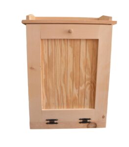 country barn single tilt-out single trash cabinet: efficient and stylish trash cabinet crafted from unfinished pine wood, is designed to hold one13-gallon, ideal garbage can cabinet