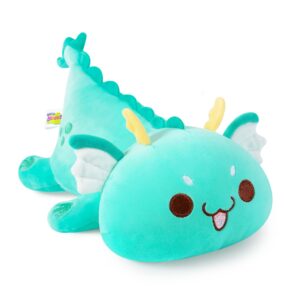 onsoyours chubby dragon stuffed animal adorable plushies soft huggable plush pillow kawaii cute dragon plushie toy for kids (cyan dragon, 10")