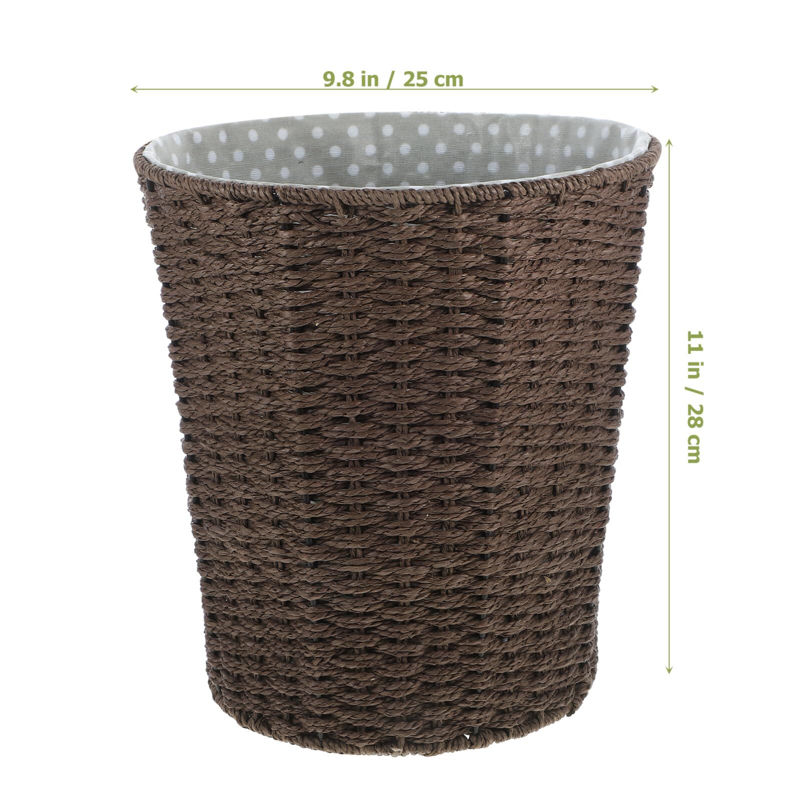 VOSAREA Wicker Trash Can Rattan Waste Basket Garbage Cans Waste Paper Bin Laundry Basket Wastebasket Garbage Bin Rubbish Basket Sundries Basket for Bathroom Coffee