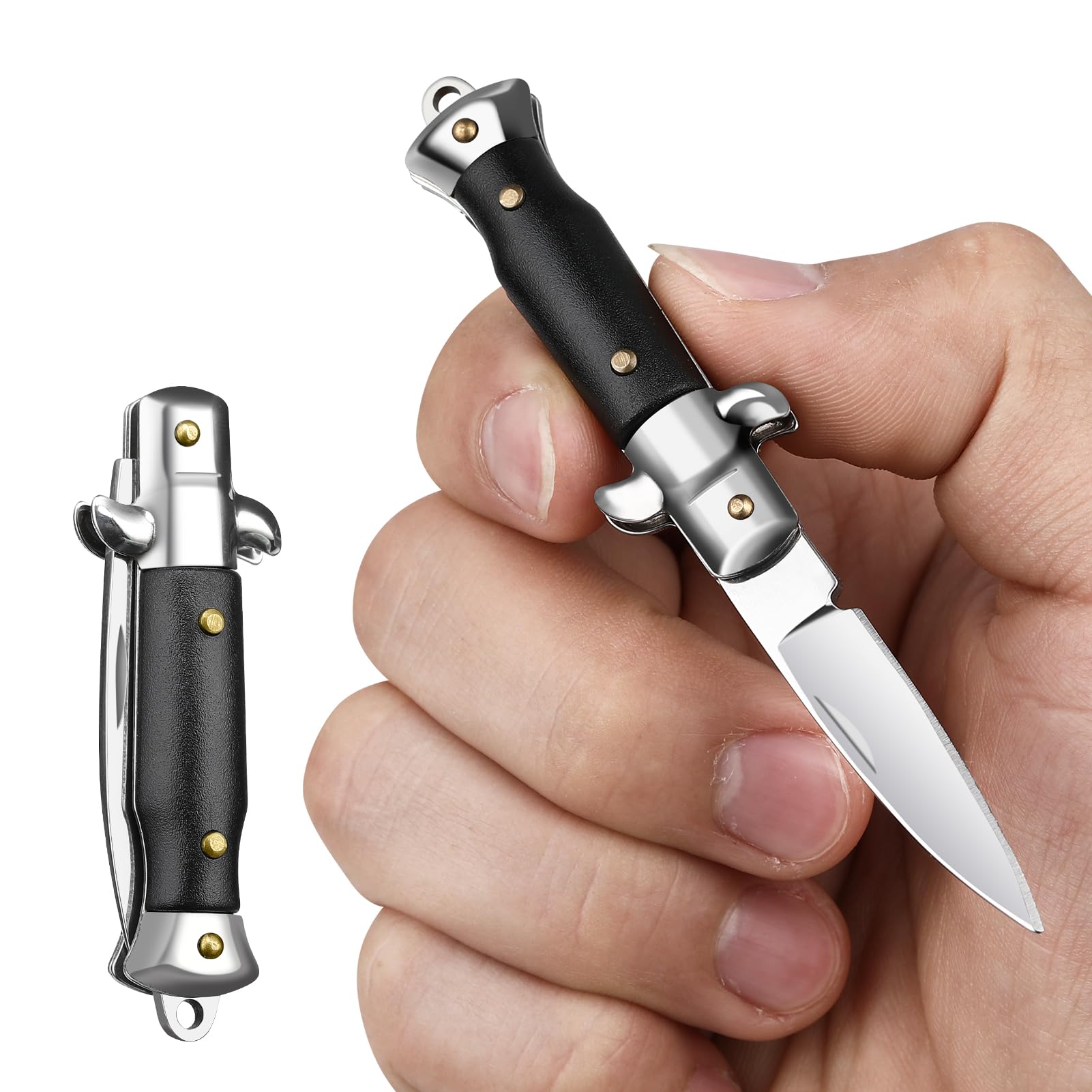 FUNBRO Small Pocket Knife, Cool Folding Knives Box Cutter, Mini EDC Knife with Unique Design, Little Tiny Knives for Every Day Carry, Small Gift for Women Men