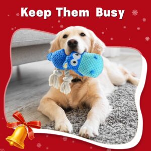 TOOPTATE Dog Toys for Aggressive Chewers - Dog Toys to Keep Them Busy Squeaky Dog Toys for Large Dogs (Blue, Medium)