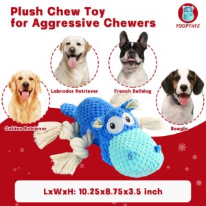 TOOPTATE Dog Toys for Aggressive Chewers - Dog Toys to Keep Them Busy Squeaky Dog Toys for Large Dogs (Blue, Medium)