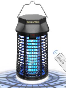 remote control bug zapper with led light, waterproof mosquito zapper outdoor, electric fly zapper, insect killer & fly traps for outside, patio, porch, backyard, garden