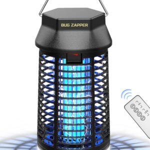 Remote Control Bug Zapper with LED Light, Waterproof Mosquito Zapper Outdoor, Electric Fly Zapper, Insect Killer & Fly Traps for Outside, Patio, Porch, Backyard, Garden