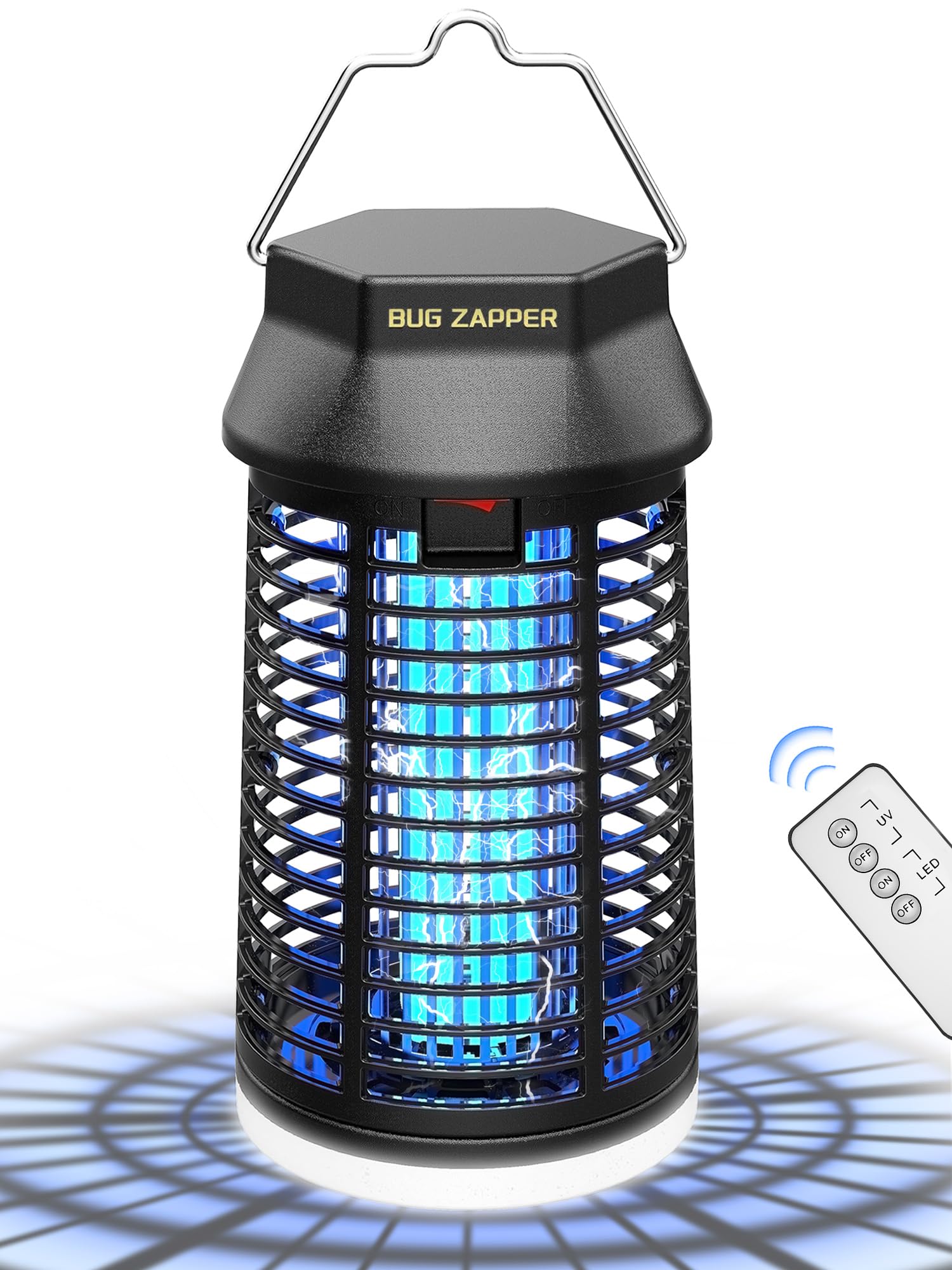 Remote Control Bug Zapper with LED Light, Waterproof Mosquito Zapper Outdoor, Electric Fly Zapper, Insect Killer & Fly Traps for Outside, Patio, Porch, Backyard, Garden