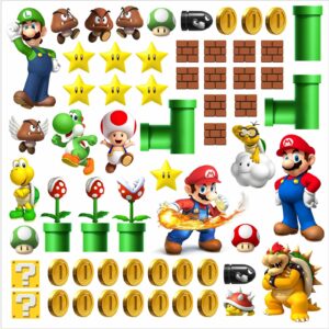 DEKOSH Super Mario Wall Decals - Complete Set of Large Mario Bros Build a Scene Peel & Stick Wall Stickers