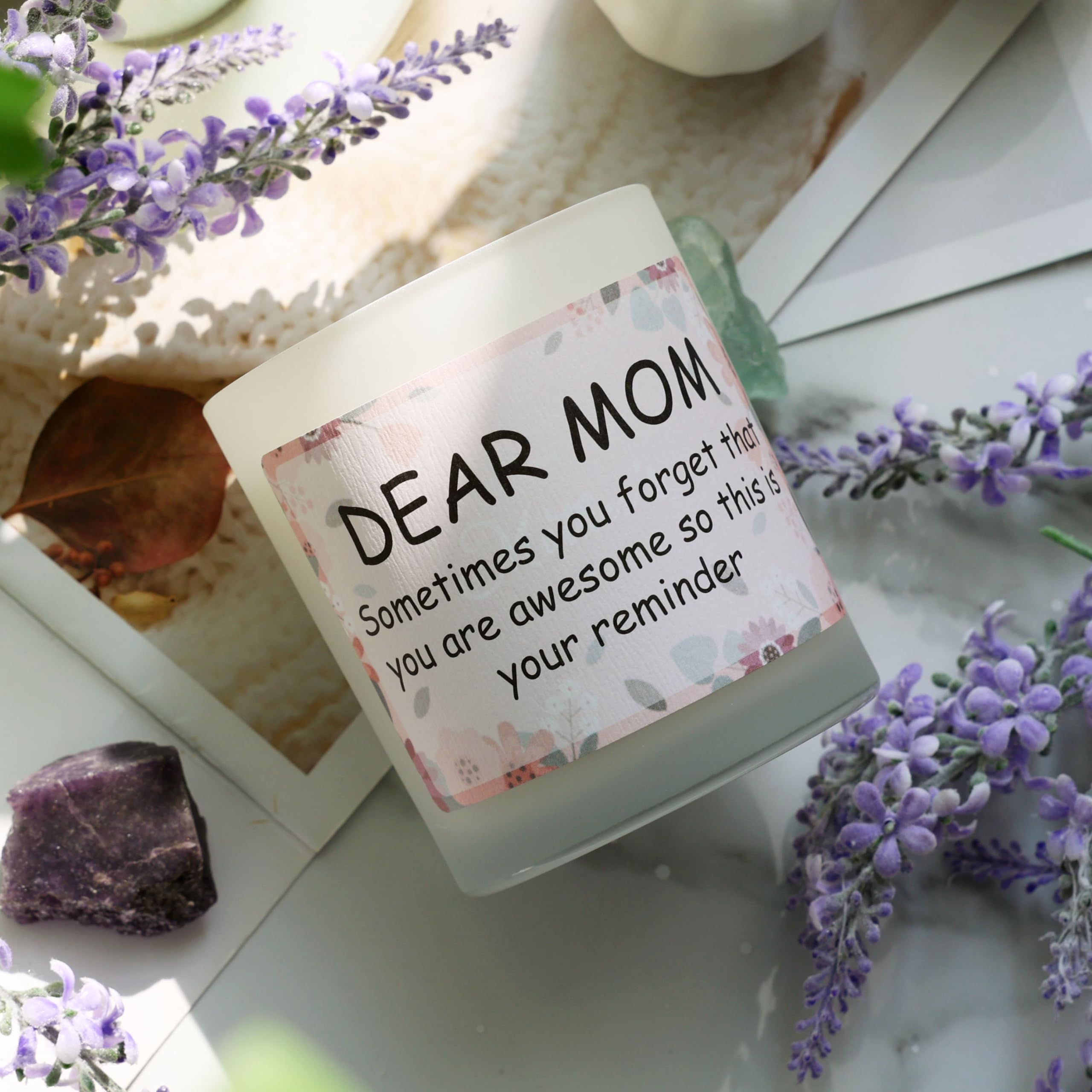 HUAN XI Gifts for Mom - Funny Birthday Gifts for Mom, Handmade Lavender Vanilla Soy Candle for Mom, Christmas Gift for Mom, Funny Cute Mom Birthday Gift Idea from Daughter Son (10oz) StyleC