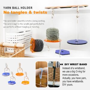 2 Pack Yarn Holder for Crocheting & Knitting, Portable Wrist Yarn Spinner for Big or Small Yarn Balls/Cake, Ideal Crochet Kit for Crafters