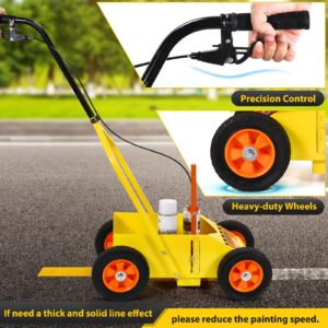 GADFISH Heavy Duty Striping Line Marking Machine, Compatible with Inverted Marking Spray Paint, Parking Lot Striping Machine for Fast and Accurate Marking, Line Striper - Yellow