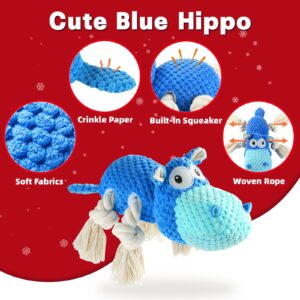 TOOPTATE Dog Toys for Aggressive Chewers - Dog Toys to Keep Them Busy Squeaky Dog Toys for Large Dogs (Blue, Medium)