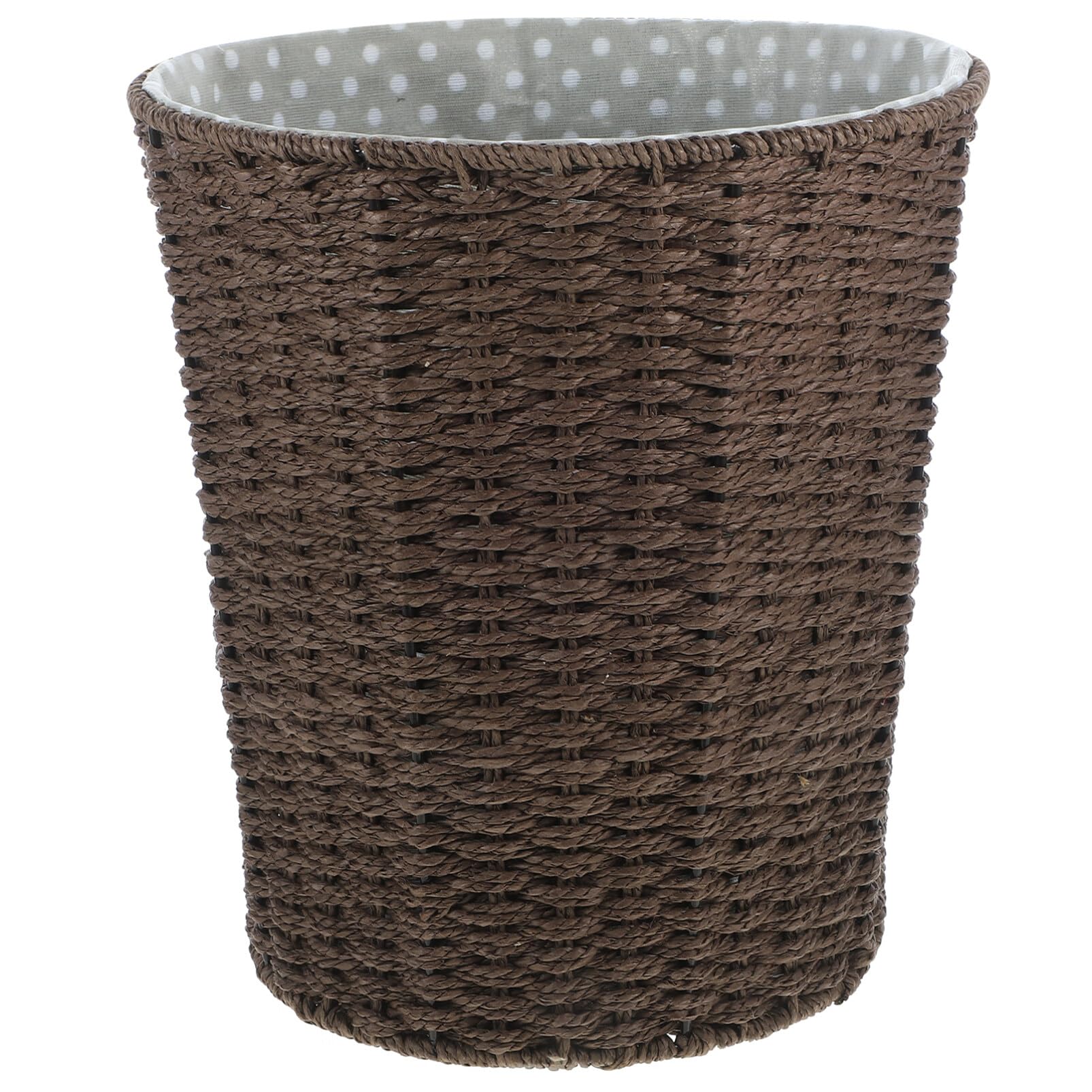 VOSAREA Wicker Trash Can Rattan Waste Basket Garbage Cans Waste Paper Bin Laundry Basket Wastebasket Garbage Bin Rubbish Basket Sundries Basket for Bathroom Coffee