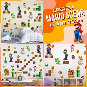 DEKOSH Super Mario Wall Decals - Complete Set of Large Mario Bros Build a Scene Peel & Stick Wall Stickers