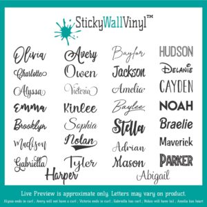 Name Wall Decal Sticker - Multiple Font Custom Baby Name - Nursery Wall Sticker - Baby Girl Baby Boy Room Wall Decor - 130522PRE