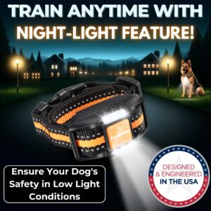 Dog Shock Collar with Remote, Unmatched 4-Mile Range, Night-Light Mode, Training Guide Included, 124 Training Levels & 4 Modes, Beep Vibration Shock, Waterproof Rechargeable, Fits All Dogs, US Tech