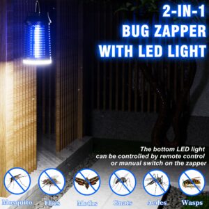 Bug Zapper Outdoor, Mosquito Zapper with LED Light, Fly Zapper Outdoor Indoor, Insect Zapper Electric Fly Traps, Plug in Mosquito Killer for Patio Yard (Manual Control)