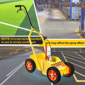 GADFISH Heavy Duty Striping Line Marking Machine, Compatible with Inverted Marking Spray Paint, Parking Lot Striping Machine for Fast and Accurate Marking, Line Striper - Yellow