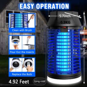 Remote Control Bug Zapper with LED Light, Waterproof Mosquito Zapper Outdoor, Electric Fly Zapper, Insect Killer & Fly Traps for Outside, Patio, Porch, Backyard, Garden