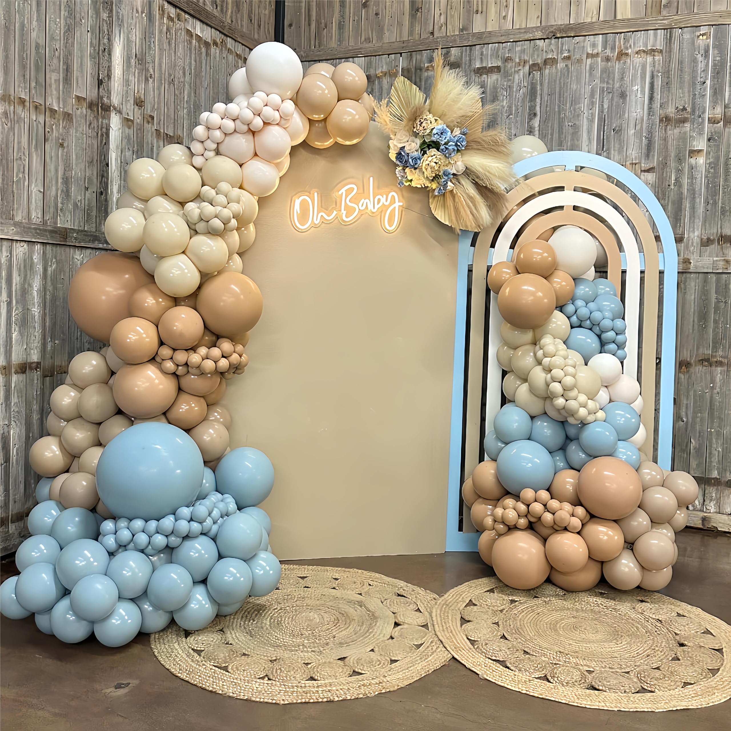 GDSTARS Dusty Baby Blue Balloon Arch Garland Kit 149Pcs Baby Blue Sand Dusty Balloons for Men Boy Baby Shower Bridal Shower Birthday Party Decorations