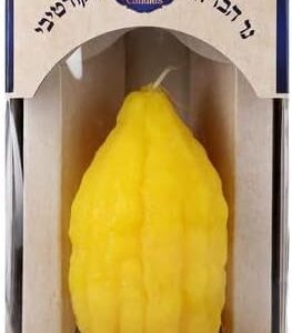 SHALHEVET LIGHT Havdalah Candle - Etrog Shaped | Elegant Jewish Candle for Havdalah | Kosher Wax, Handcrafted Design, Long-Burning | Unique Etrog Candle for Jewish Traditions & Shabbat End