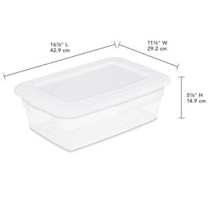 QQLADY 12 Quart Stackable Plastic Storage Bins with Lids, Clear Containers with Lids, Durable Nestable Closet, Garage, Totes, Tubs Boxes Organizing, 1 Pack