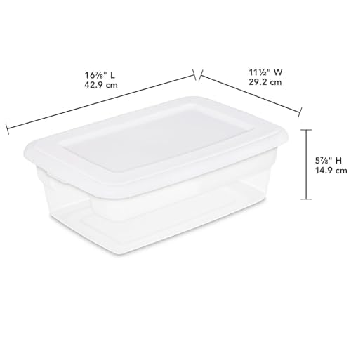 QQLADY 12 Quart Stackable Plastic Storage Bins with Lids, Clear Containers with Lids, Durable Nestable Closet, Garage, Totes, Tubs Boxes Organizing, 1 Pack