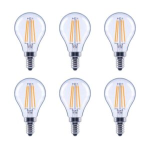 EcoSmart A15 LED Light Bulbs | Clear | Vintage Filament | 700 Lumens | 60W Equivalent | Candelabra E12 Base | Dimmable | Soft White (2700K) | Ideal for Ceiling Fans | 6-Pack