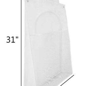 ALYER Hanging Mesh Laundry Hamper with Big Opening,Over The Door Toy Storage Bag with Bottom Zipper,Two Hanging Options Available(White)