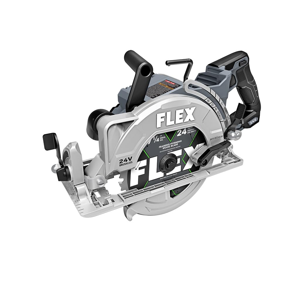 FLEX 24V Brushless Cordless 7-1/4-Inch Rear Handle Circular Saw Tool Only, Battery and Charger Not Included - FX2141R-Z