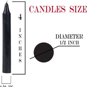 NORDICO Candlelights 100 pcs Bulk Black Candles-Magic Ritual Small Mini Spell Chime Candles-for Pagan and Witchcraft Altars-4 inch X 1/2 inch Diameter