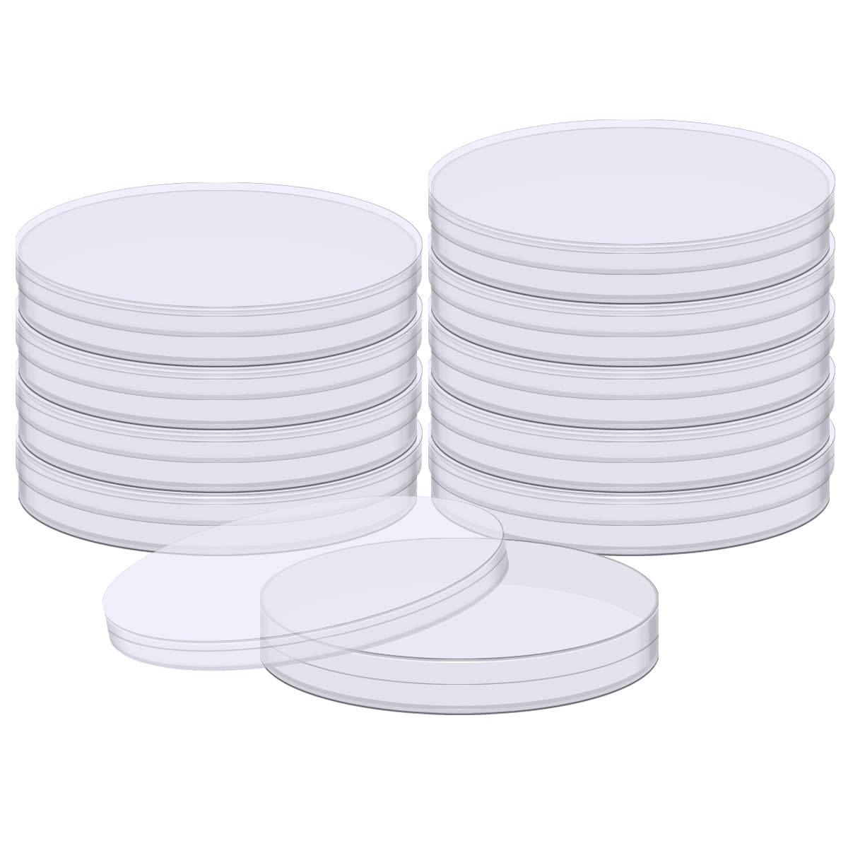 BIPEE 20 Pack Sterile Plastic Petri Dishes with Lid, 90mm Dia x 15mm Deep, Lab Petri Plate Dish for Lab Analysis, School Projects, Plant & Seed Cultivation Cell-Culture Petri Dish (20)