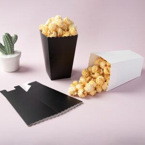 ccHuDE 24 Pcs Paper Popcorn Containers Boxes Tall Large Popcorn Bucket White Snack Box Cardboard Candy Boxes Popcorn Machine Accessories for Movie Night Favors